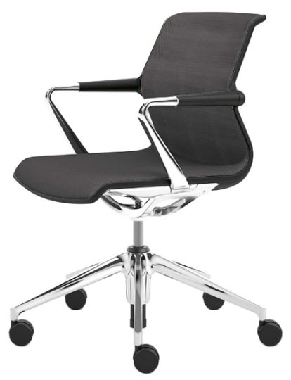 Chaise Unix Five-star base, Silk Mesh dimgrey, Noir basic