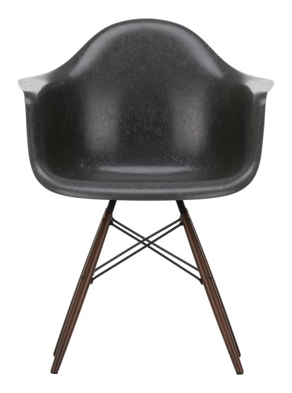 Eames Fiberglass Armchair DAW, Eames elephant hide grey, Érable foncé