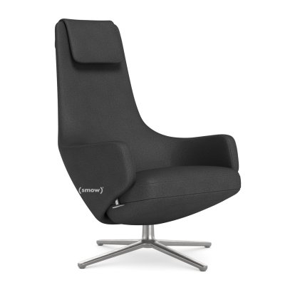 Fauteuil Repos, Fauteuil Repos, Tissu Dumet charbon/noir, 45 cm, Poli