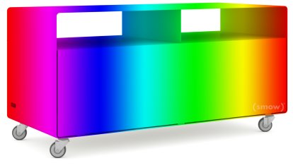 Meuble TV R 108, Couleur au choix (RAL Classic), Roulettes industrielles