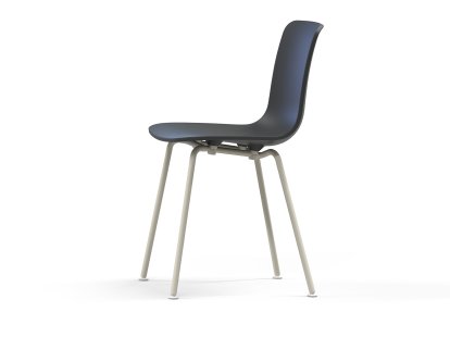 Chaise HAL RE Tube, Noir profond RE, Revêtement thermolaqué ivoire, Non-empilable
