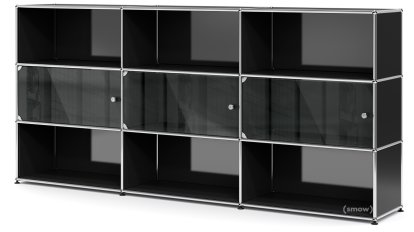 Meuble haut XL avec 3 portes vitrées USM Haller