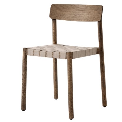 Chaise Betty TK9, Chêne fumé huilé / lin naturel, Sans accoudoirs