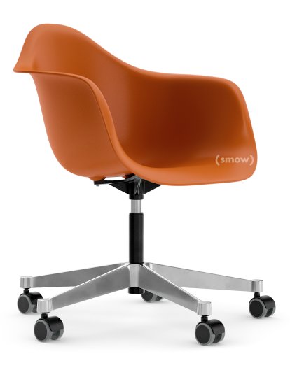 Eames Plastic Armchair PACC, Orange rouille, Sans rembourrage, Sans rembourrage