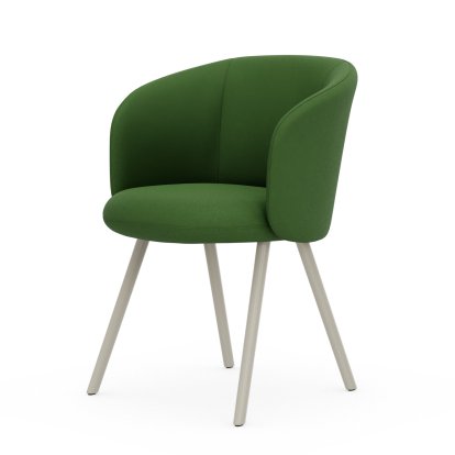 Fauteuil Mikado, Piètement à quatre pieds, 4 pieds, aluminium laqué craie, Plano, Vert pré / forêt, Patins pour tapis