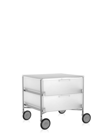 Caisson Mobil,  2 tiroirs - pas de compartiment, Opalin, Glace