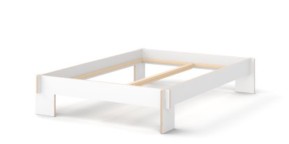 Lit Siebenschläfer, 140 x 200 cm, Sans tête de lit, Blanc, Sans sommier