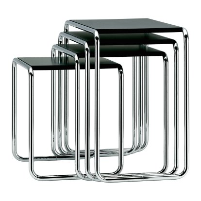 Table gigogne B 9 Bauhaus, Éléments peints, Noir intense (RAL 9005)