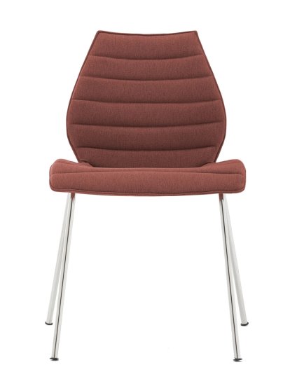 Chaise Maui Soft Trevira, Rouge brique, Chromé