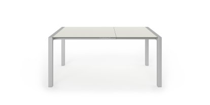 Table extensible Sushi, Stratifié gris sable, L 100-170 x l 100 cm, Aluminium andoisé