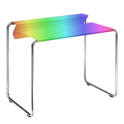 Secrétaire PS07, Couleur au choix (RAL Classic), Sans sous-main, Chromé