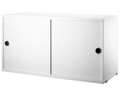 Caisson avec portes coulissantes String System, Laqué blanc, 30 cm