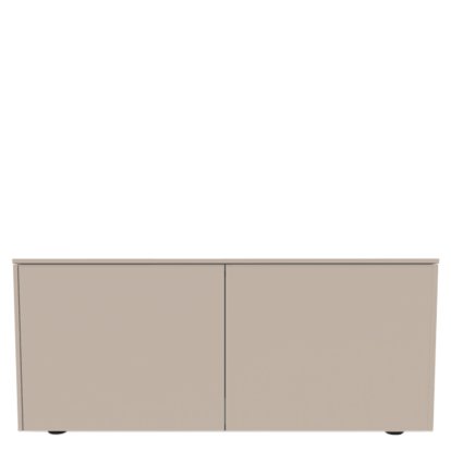 Buffet Aventa Sideboard avec portes, 120 cm, 2 Grilles de hauteur, Mélamine gris cachemire, Patin en plastique