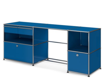 Bureau USM Haller Type 3, Bleu gentiane RAL 5010, Patin de nivelage