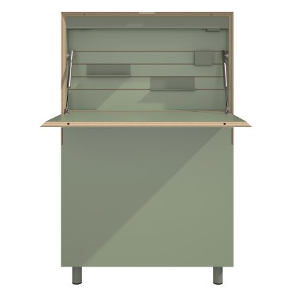 Secrétaire Flatmate LED, Revêtement en linoléum olive