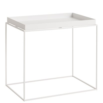 Table avec plateau Tray, H 50/54 x L 40 x P 60 cm, Blanc