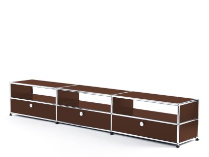 Meuble Hi-Fi bas Lowboard USM Haller, Marron USM