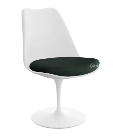 Chaise Tulip Saarinen, Rotatif, Coussin d'assise, Blanc, Cactus (Eva 169)