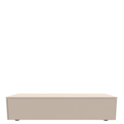Buffet Aventa avec tiroirs, 120 cm, 1 Grille de hauteur, Mélamine gris cachemire, Patin en plastique