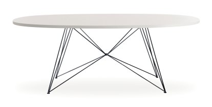 Table Tavolo XZ3 Ovale, Fenix blanc, Verni noir