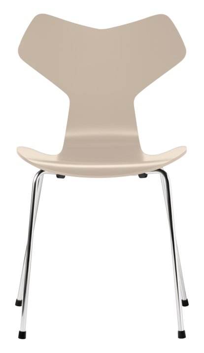 Chaise Grand Prix, Laqué, Beige clair, Chromé