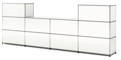 Comptoir d’accueil USM Haller version 3, Blanc pur RAL 9010, 35 cm