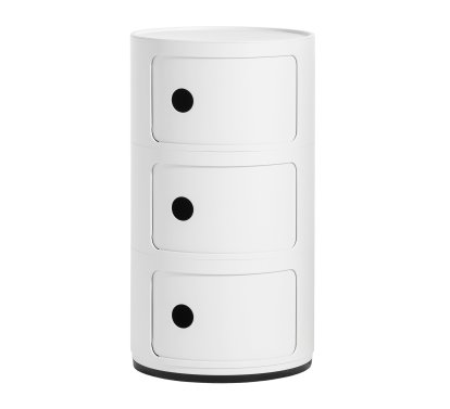 Componibili Mat, 3 tiroirs, Blanc 