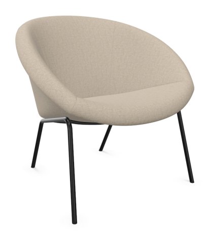 Fauteuil 369 , Tissu Gaia lin, Peint par poudrage noir mat