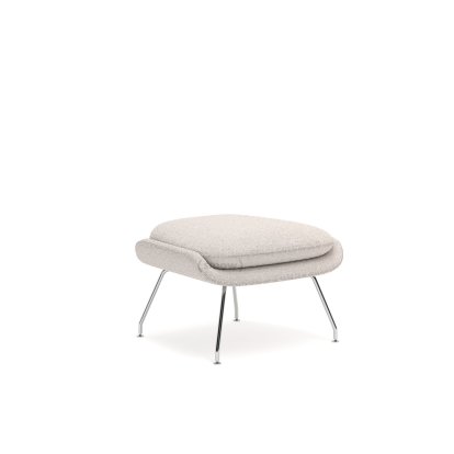 Womb Ottoman , Moyen (H 35cm / l 53cm / P 44cm), Tissu Curly - Blanc