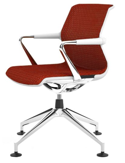 Chaise Unix Four-star base, Diamond Mesh brique, Soft grey
