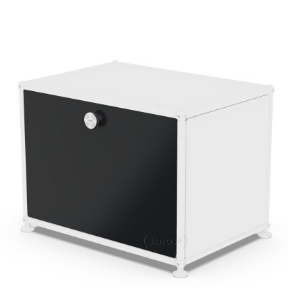 Porte abattante USM Haller, 50 cm x 35 cm, Noir graphite RAL 9011, Avec poignée sans serrure