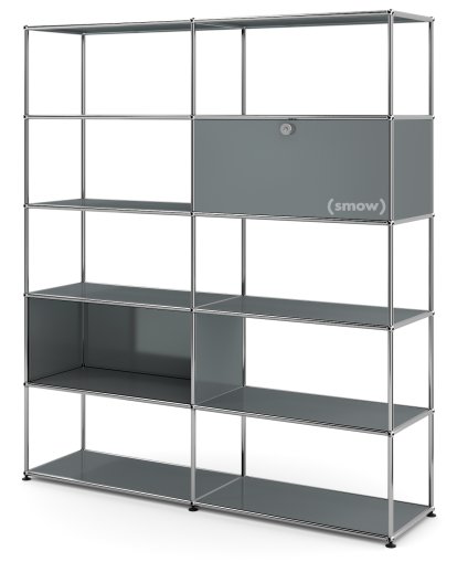 Étagère L USM Haller , Gris moyen RAL 7005