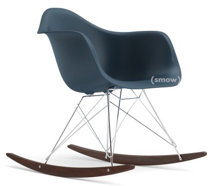 Fauteuil Eames Plastic Armchair RAR, Bleu océan, Chromé, Érable foncé