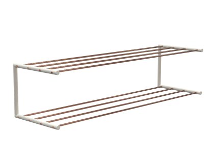Nova Rangement à chaussures, L 101,9 x P 30 cm , Cuivre poli / blanc mat