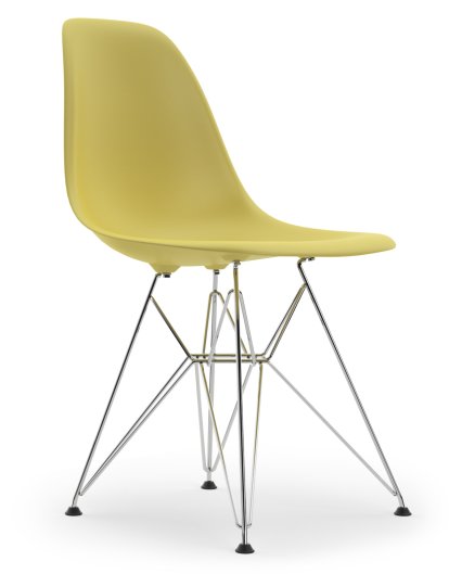 Eames Plastic Side Chair DSR, Citron, Sans rembourrage, Sans rembourrage, Version standard - 43 cm, Chromé