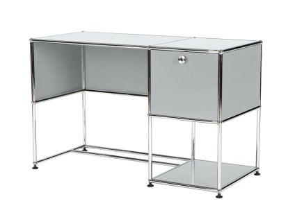 Bureau USM Haller Home Office, Argent mat USM, Sans passe-câbles