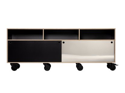 Buffet à roulettes Egal, Rockboard, Noir / acier inoxydable