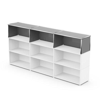 Kit d'extension verticale USM Haller 3, Gris moyen RAL 7005, 35 cm