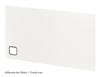 Paroi USM Haller avec passe-câbles, 75 x 35 cm, Blanc pur RAL 9010, En bas à droite