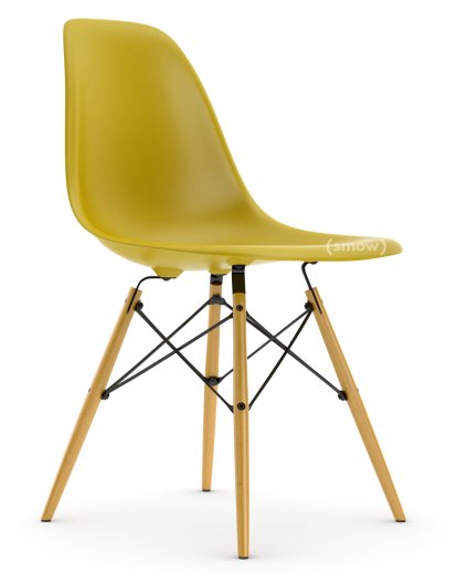 Eames Plastic Side Chair DSW, Moutarde, Sans rembourrage, Sans rembourrage, Version standard - 43 cm, Érable nuance de jaune
