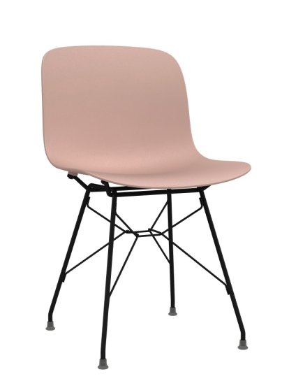 Chaise Troy, Rose, Verni noir
