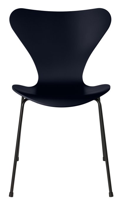 Chaise Série 7 3107, Laqué, Bleu nuit, Noir