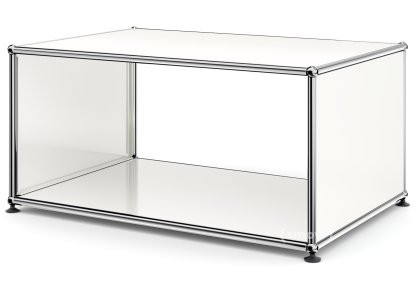 Table d'appoint avec panneaux latéraux USM Haller, 75 cm, Sans tablette intérieure en verre, Blanc pur RAL 9010