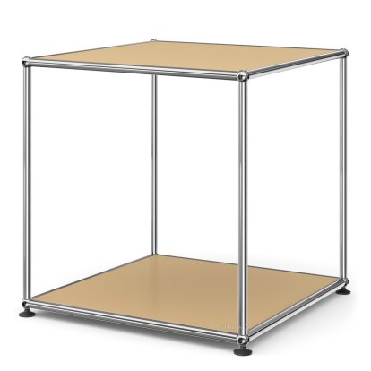 Table d'appoint USM Haller 50 haute, Panneaux inférieur et supérieur en métal, Beige USM