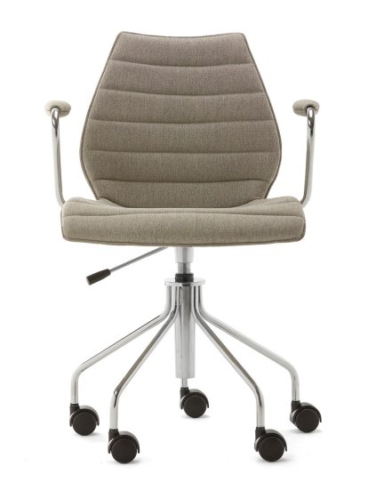 Chaise pivotante Maui Soft Noma, Beige, Chromé