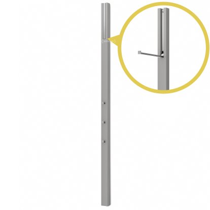 Portemanteau Line, Laqué couleur gris pierre, Chrome mat
