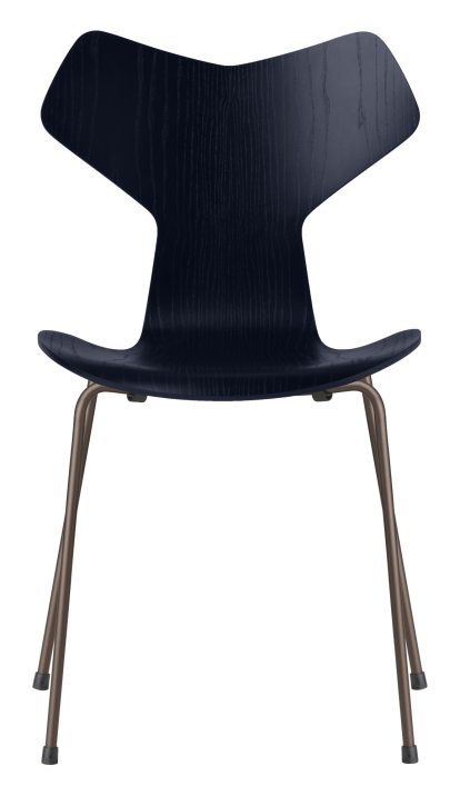 Chaise Grand Prix, Frêne coloré, Bleu nuit, Brown bronze