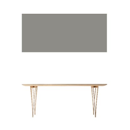 Table Spanoto, FU (bouleau contreplaqué) linoleum gris, 190 cm