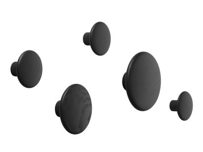 Lot de 5 patères - The Dots, Frêne noir