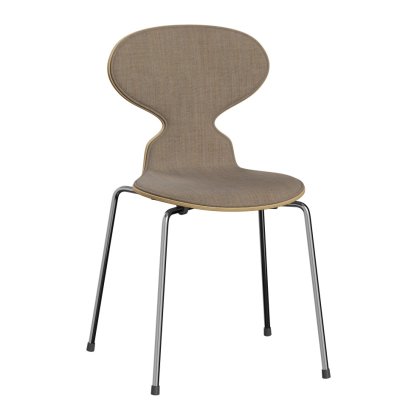 Chaise Fourmi (Ant) 3101 avec rembourrage avant, Bois laqué clair, Chêne naturel , Remix 242 - Marron clair, Chromé